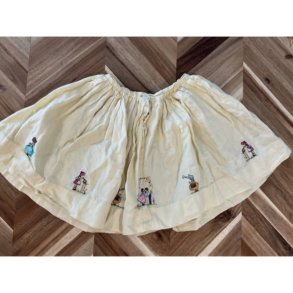 Handmade Other - Vintage Girls Skirt Hand Made‎ Crosstitch Cottage Cat Flowers